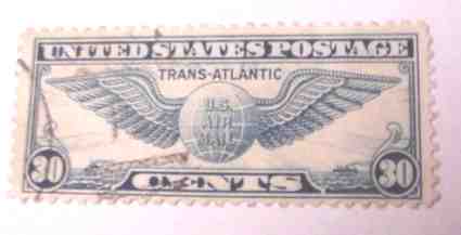  used, light blue  stamps philatelic 